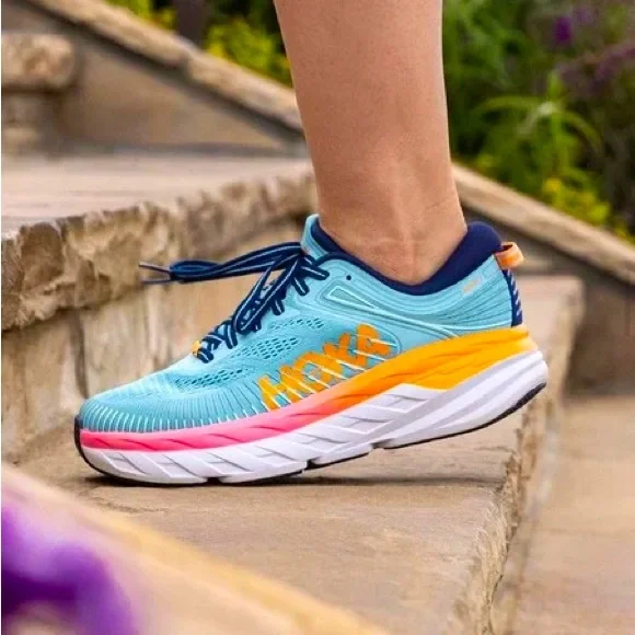 womens hoka bondi 7 blue haze black iris